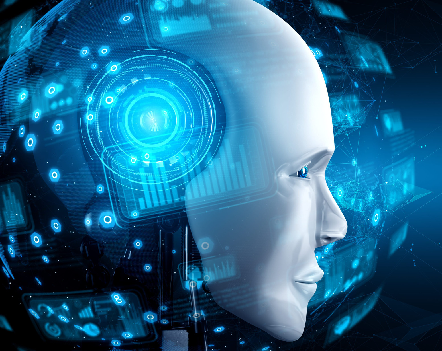 AI Solutions with artificial intelligence and technology visualization