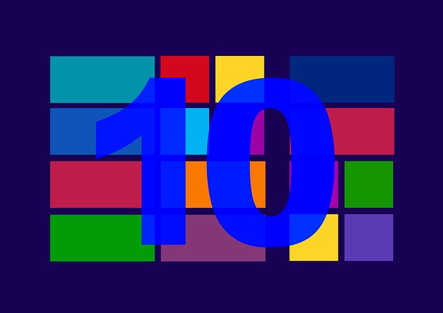 Stylized depiction of the modern Windows start menu with a blue '10' overlaid