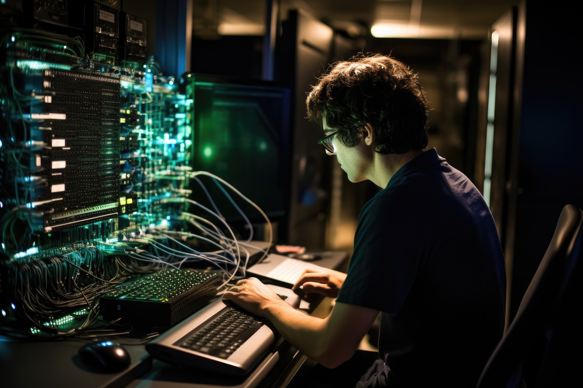  IT technicians working