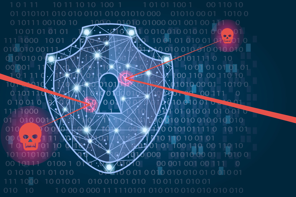 Cyber Security solution with digital shield and network visualization