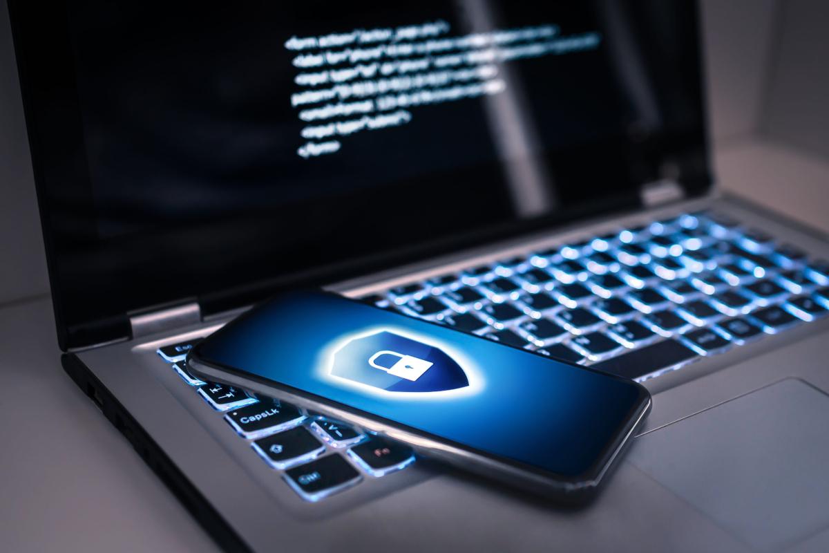 Man working on laptop