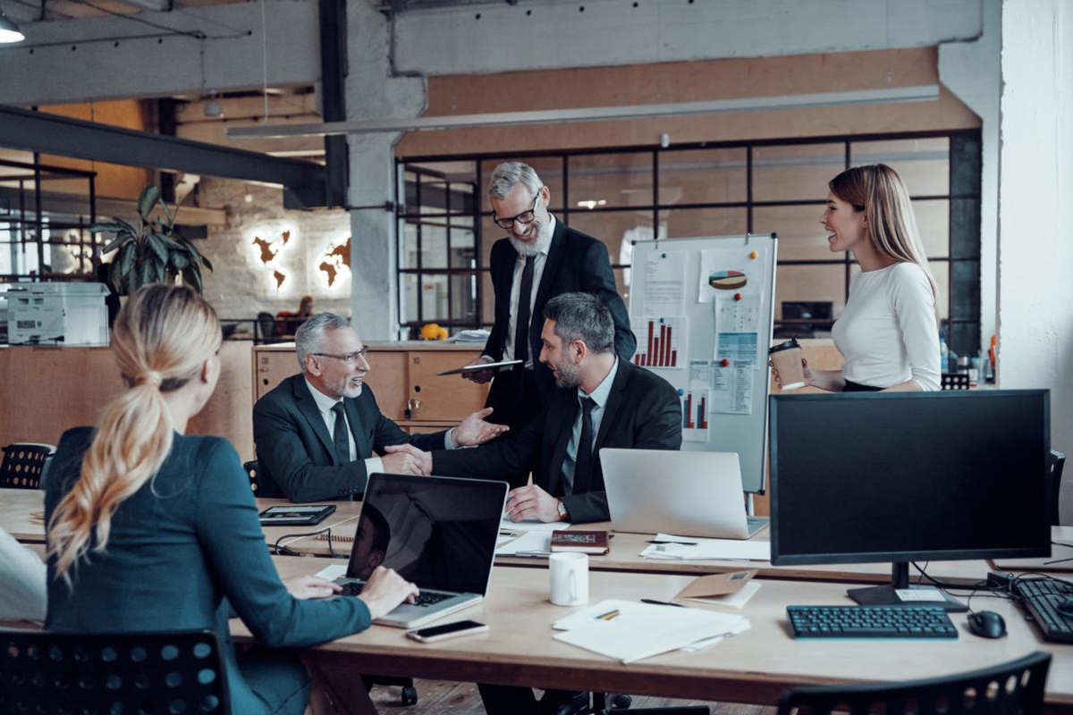 Business people working together
