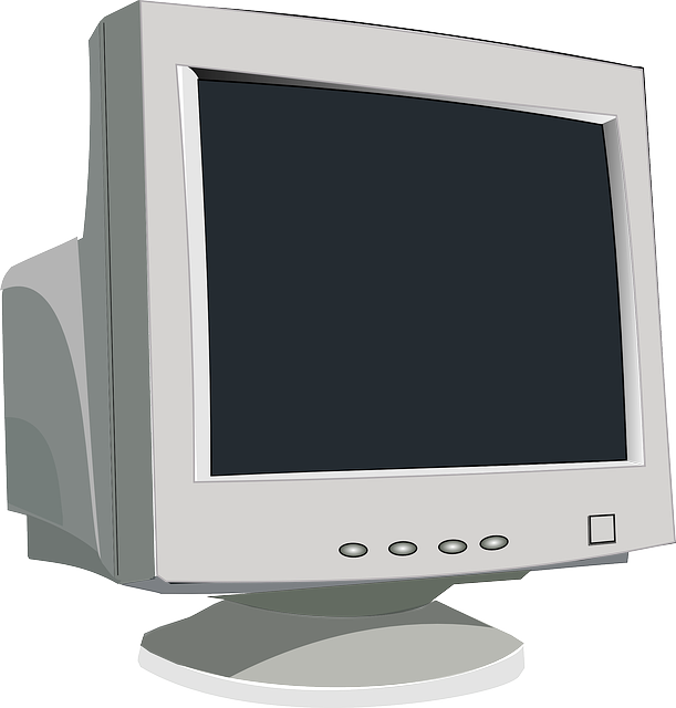 Stylized depiction of an old-style CRT monitor