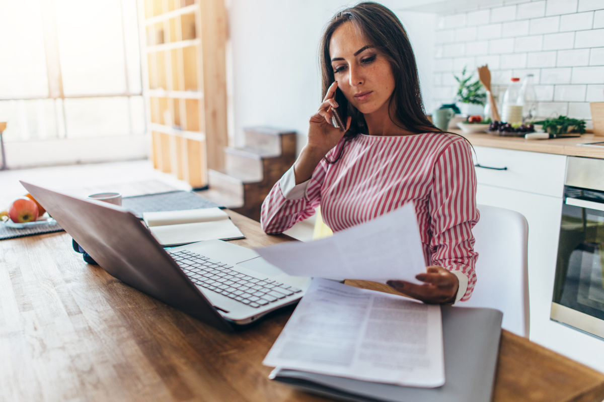 A person working remotely